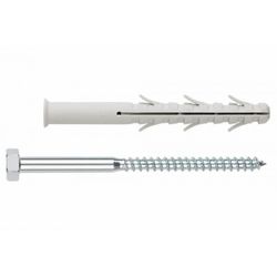 (10X100 D.10) TACO CLAVABLE POLIAMIDA 6.6 TACO DE SEIS ALAS CON TORNILLO HEXAGONAL(100U)