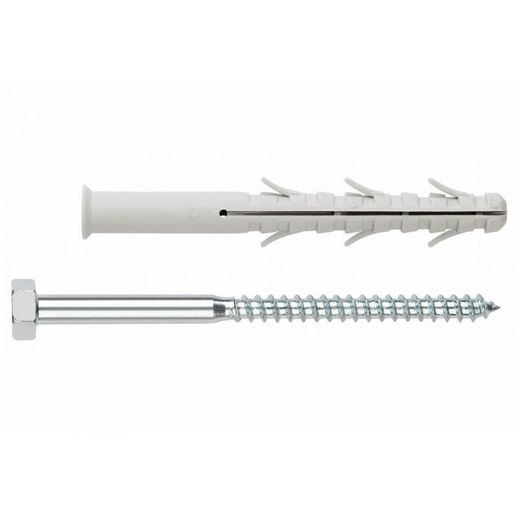 (10X100 D.10) TACO CLAVABLE POLIAMIDA 6.6 TACO DE SEIS ALAS CON TORNILLO HEXAGONAL(100U)