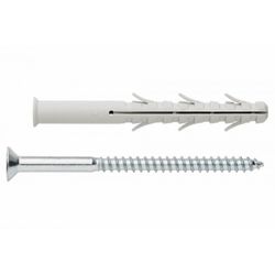 (10X200 D.10) TACO CLAVABLE POLIAMIDA 6.6 TACO DE SEIS ALAS C/TORNILLO AVELLANADO (100U)