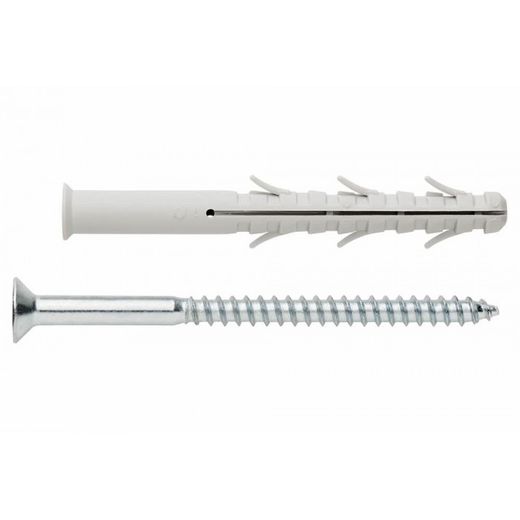 (10X200 D.10) TACO CLAVABLE POLIAMIDA 6.6 TACO DE SEIS ALAS C/TORNILLO AVELLANADO (100U)
