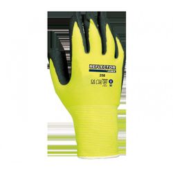 258/8 GUANTE NYLON PALMA RECUBIERTA LATEX RUGOSO SIN COSTURAS PUÑO AMARILLO