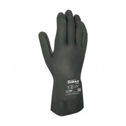 321CB/6 GUANTE LATEX/NEOPRENO FLOCADO ACABADO PANEL DE ABEJA CLORINADO COLOR NEGRO EMBOL