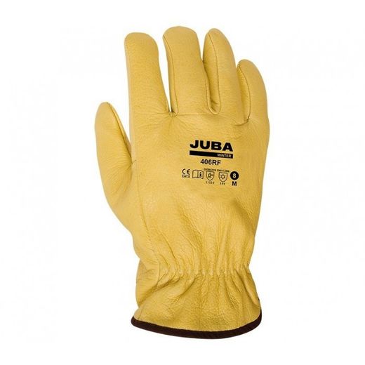 406RF/9 GUANTE PIEL FLOR VACUNO CON FORRO INTERIOR DE ALGODON COLOR AMARILLO