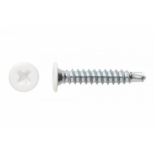 (4,2X23) TORNILLO AUTOTALADRANTE DE CABEZA EXTRAPLANA Y HUELLA PH CABEZA LACADA BLANCA. H(100U)