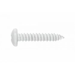 (4,2X25) TORNILLO ROSCA CHAPA CON CABEZA ALOMADA Y HUELLA PH PINTADO BLANCO. HUELLA PH(100U)