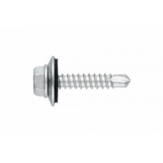 (5,5X25 P16) TORNILLO AUTOTALADRANTE INOXIDABLE BIMETAL CON CABEZA HEXAGONAL, CON ARANDELA EP(100U)