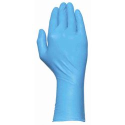 572B/9 GUANTE NITRILO SIN POLVO AMBIDEXTROS EXTRAGRUESO Y EXTRALARGO AZUL CLORINADO AP