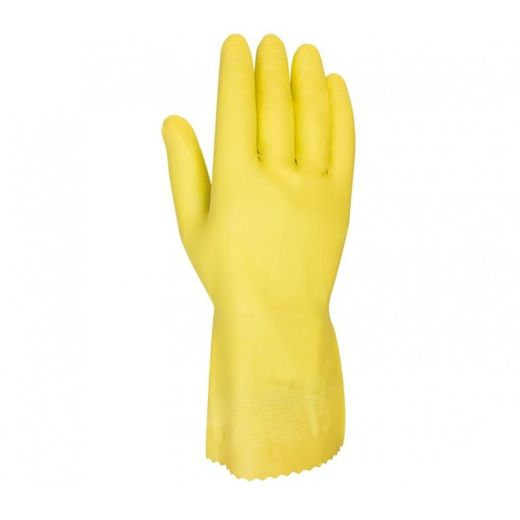 621Y/8 GUANTE LATEX FLOCADO ACABADO PANEL DE ABEJA COLOR AMARILLO 0,52 MM DE GROSOR AP