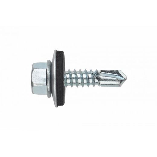 (6,3X19 P16) TORNILLO AUTOTALADRANTE DE CABEZA HEXAGONAL TORNILLO CON ARANDELA VULCANIZADA DE(100U)