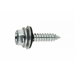 (6,3X80 P16) TORNILLO ROSCA CHAPA CON CABEZA HEXAGONAL TORNILLO CON ARANDELA VULCANIZADA DE A(100U)