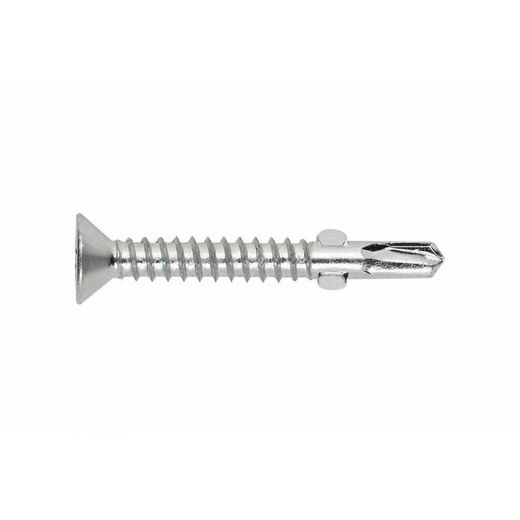 (6,3X85) TORNILLO AUTOTALADRANTE CON BROCA DE DOS ALAS, CABEZA AVELLANADA Y HUELLA TX. CI(100U)