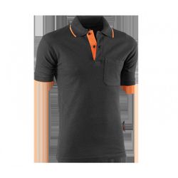 647/L POLO MANGA CORTA 100% ALGODON DE 200 GR./M² COLOR NEGRO CON DETALLES NARAN