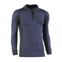 681/XXL POLO PIQUE MANGA LARGA 97% ALGUANTE /3% ELASTANO BOLSILLO EN EL PECHO COLOR MARINO C