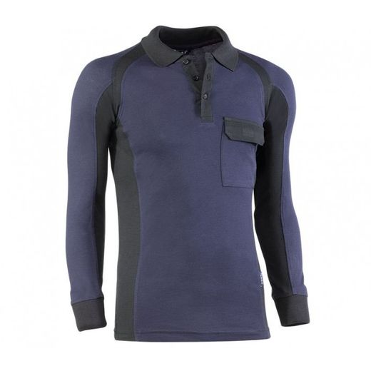 681/XXL POLO PIQUE MANGA LARGA 97% ALGUANTE /3% ELASTANO BOLSILLO EN EL PECHO COLOR MARINO C