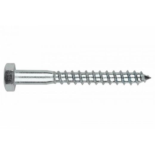 (6X40) TORNILLO CON ROSCA PARA MADERA AGLOMERADO CABEZA HEXAGONAL CINCADO (100U)