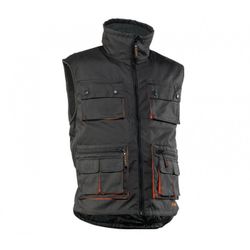 837NEGRO/XL CHALECO MULTIBOLSILLOS DE POLIESTER OXFORD/PU FORRO POLAR 3/4 COLOR NEGRO CON