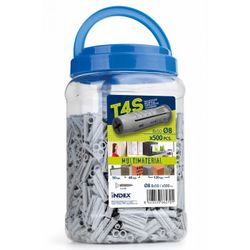 (8X40 D.8) TACO DE NYLON DE 4 SEGMENTOS PARA TODO TIPO DE MATERIALES BOTE DE PLASTIC(UND)