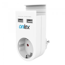 ADAPTADOR 230V + 2USB CON PORTA MOVIL
