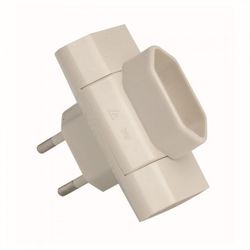 ADAPTADOR 3 TOMAS 10A 250V BLANCO