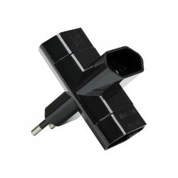 ADAPTADOR 3 TOMAS 10A 250V NEGRO
