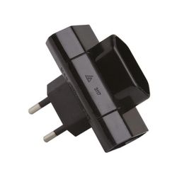 ADAPTADOR 3 TOMAS 10A 250V NEGRO