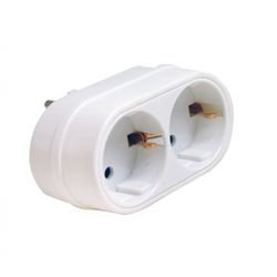 ADAPTADOR ENCHUFE FRONTAL DOBLE BL
