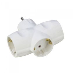 ADAPTADOR TRIPLE SCHUKO BLANCO 16A 250V