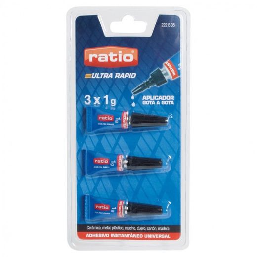 ADHESIVO CIANOCRILATO 3 X 1 G. RATIO