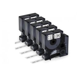AKEN CINTA NYLON COMPATIBLE CON DYMO RHINO, NEGRO SOBRE BLANCO (5U)