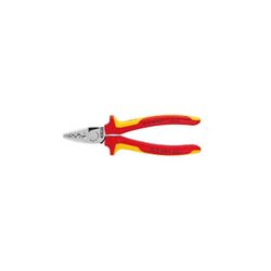 ALICATE PARA ENTALLAR PUNTERAS AISLADO VDE KNIPEX 180 MM. CON MANGOS BICOMPONENTES