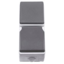 Amig 12508 | base + pulsador estanca ip54-ip44 3660 | 65 x 170 x 52 mm | policarbonato | gris