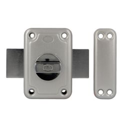 Amig 15881 | cerradura sobreponer 80 | 96 x 66 mm | acero | esmaltado plata