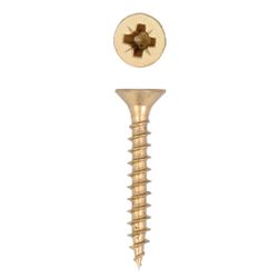 Amig 16599 | tirafondo cabeza plana pozidrive | ø4 x 30 mm | acero | latonado