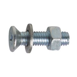 Amig 16672 | tornillo cabeza plana + tuerca + arandela | m4 x 30 mm | acero | zincado