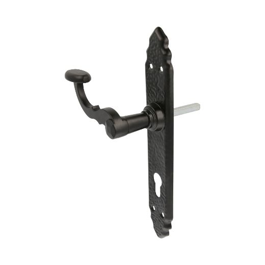 Amig 17569 | manilla con placa 100peb85 | 280 x 45 mm | placa de acero, tirador de zamak | negro - izquierda