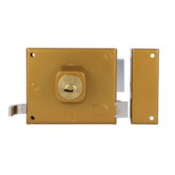 Amig 19986 | cerradura sobreponer 72 | 100 x 85 mm | acero | esmaltado oro - derecha