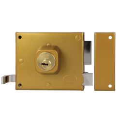 Amig 19990 | cerradura sobreponer 73 | 100 x 85 mm | acero | esmaltado oro - derecha