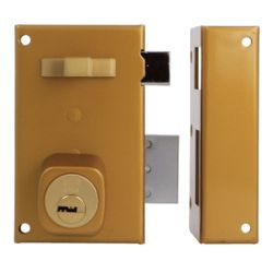 Amig 19994 | cerradura sobreponer 75 | 67 x 112 mm | acero | esmaltado oro - derecha
