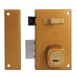 Amig 19995 | cerradura sobreponer 75 | 67 x 112 mm | acero | esmaltado oro - izquierda