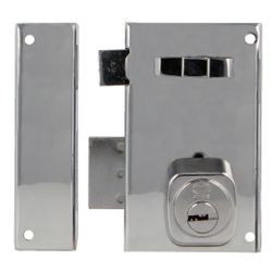Amig 19997 | cerradura sobreponer 76 | 67 x 112 mm | acero | cromado brillo - izquierda