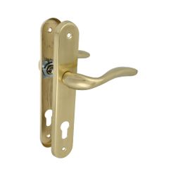 Amig 20023 | manilla con placa lena pb | 238 x 40 mm | acero / zamak | latonado mate