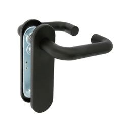 Amig 21282 | manilla con placa 3p | 172 x 46 mm | acero / polipropileno | negro