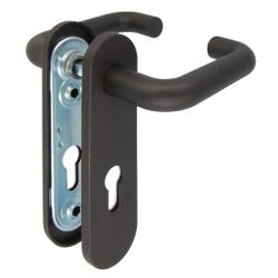 Amig 21283 | manilla con placa 3pb72 | 172 x 46 mm | acero / polipropileno | negro