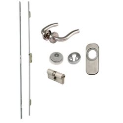 Amig 21286 | kit cerradura madera + manilla 400-2 | esmaltado plata