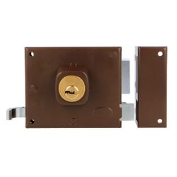 Amig 21966 | cerradura sobreponer 72 | 100 x 85 mm | acero | marrón - derecha