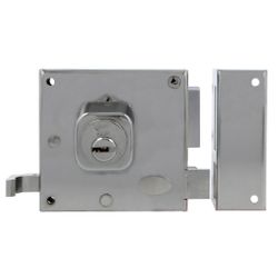 Amig 21982 | cerradura sobreponer 72 | 88 x 85 mm | acero | cromado brillo - derecha