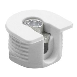 Amig 22194 | soporte oculto fijación estantes 40 | m6 - ø20 x 12,5 mm | plástico | blanco