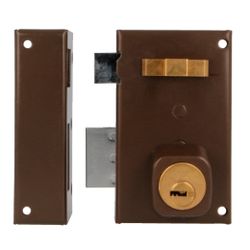 Amig 22387 | cerradura sobreponer 75 | 67 x 112 mm | acero | marrón - izquierda