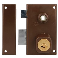 Amig 22395 | cerradura sobreponer 75n | 67 x 112 mm | acero | marrón - izquierda