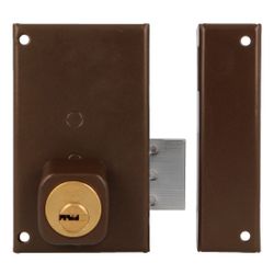 Amig 22402 | cerradura sobreponer 75p | 67 x 112 mm | acero | marrón - derecha